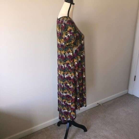 Lularoe Multi Color Abstract Star Print Size XS Carly Style Dress - Picture 5 of 8